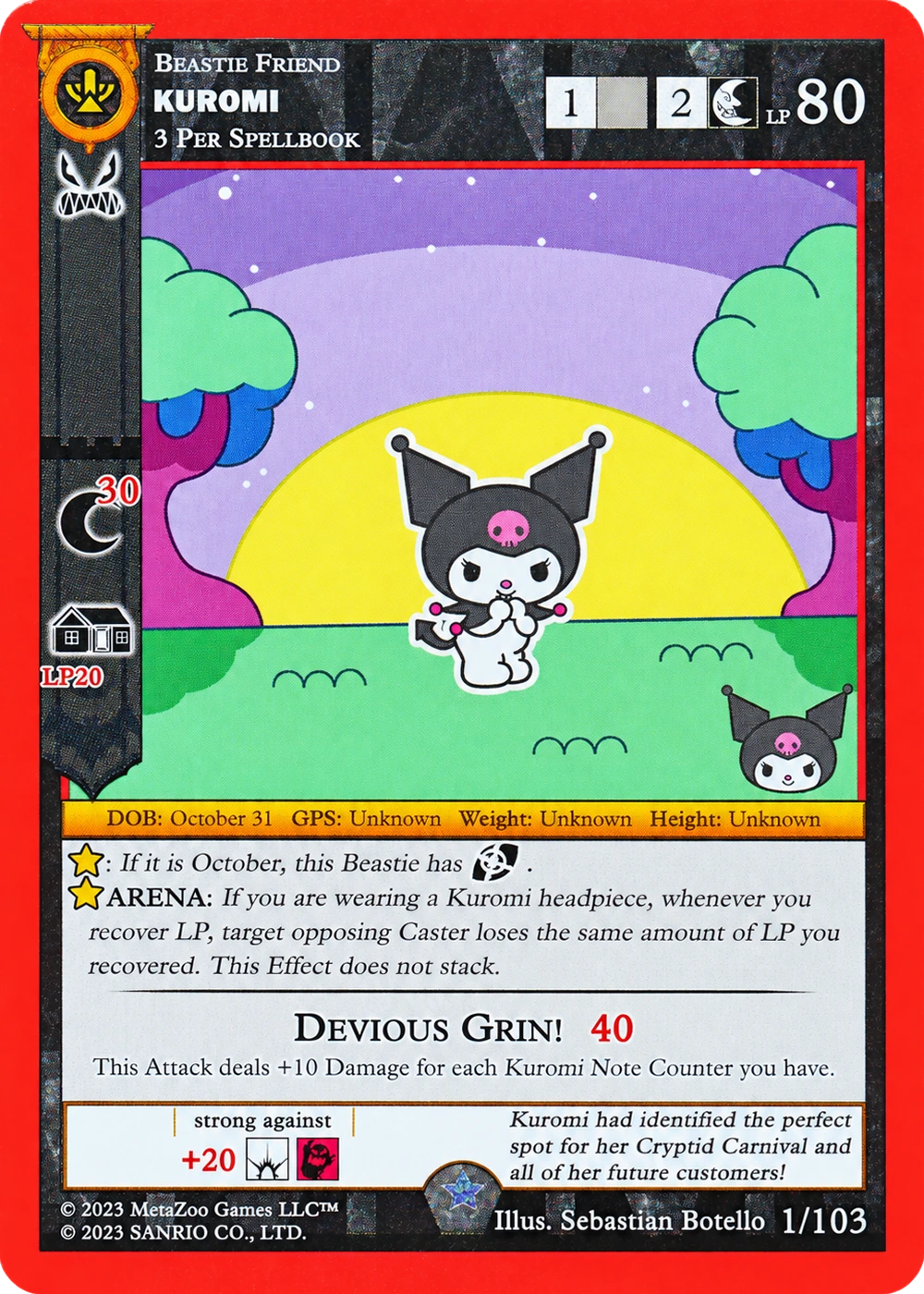 Kuromi 1/103 Non-Holo — Kuromi's Cryptid Carnival
