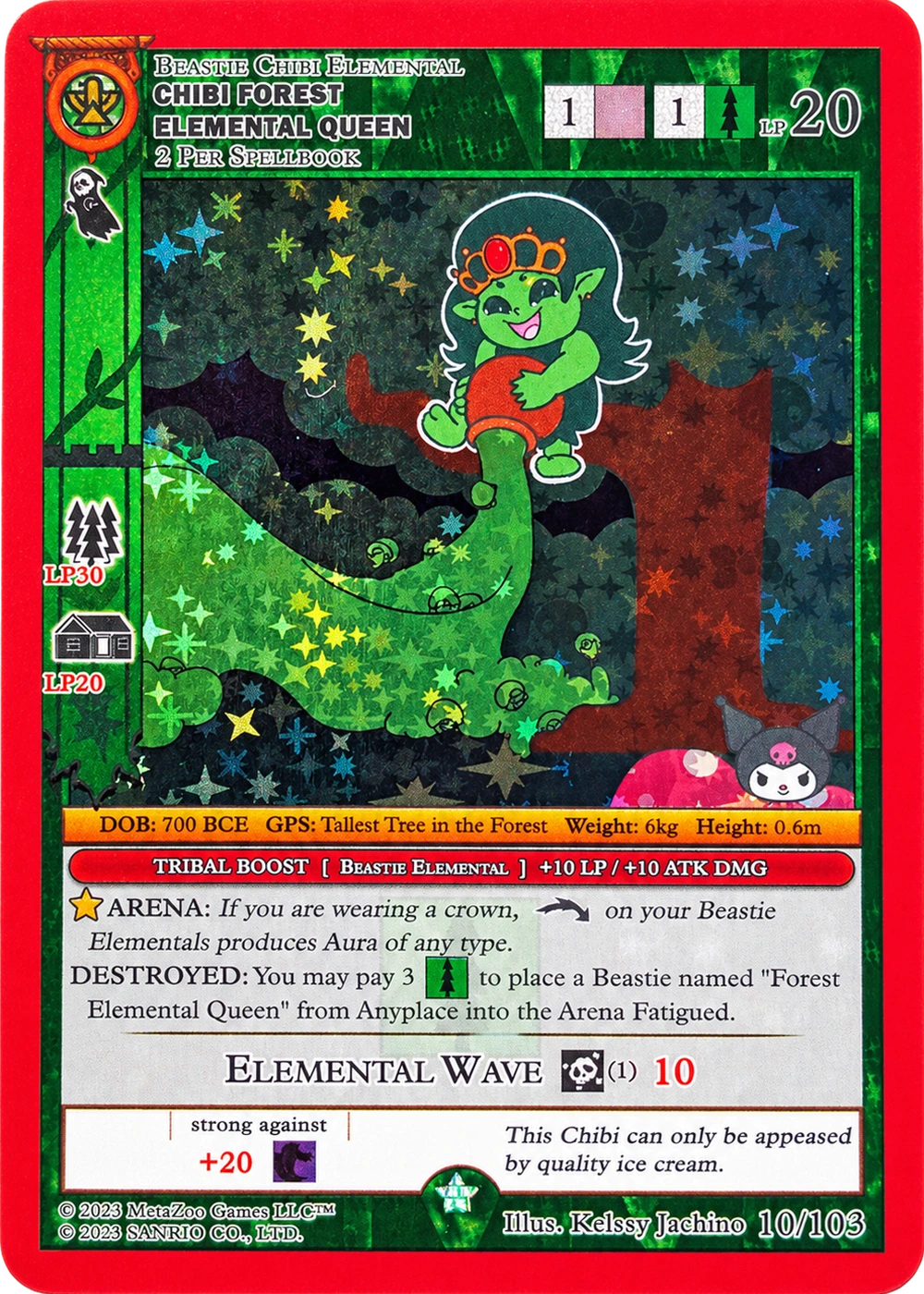 Chibi Forest Elemental Queen 10/103 Full Holo — Kuromi's Cryptid Carnival