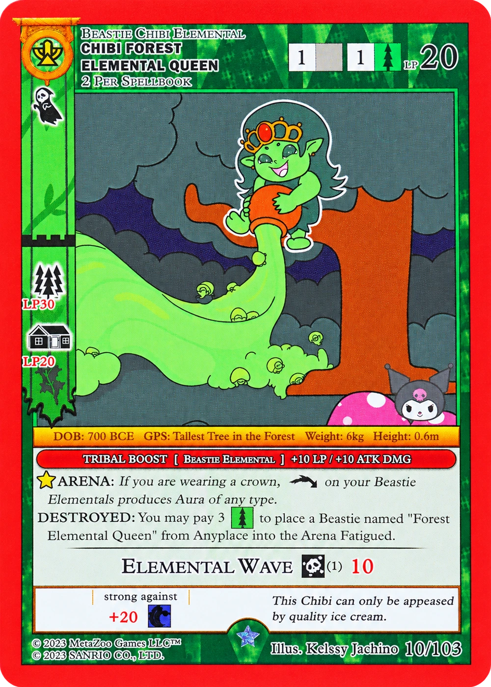 Chibi Forest Elemental Queen 10/103 Non-Holo — Kuromi's Cryptid Carnival