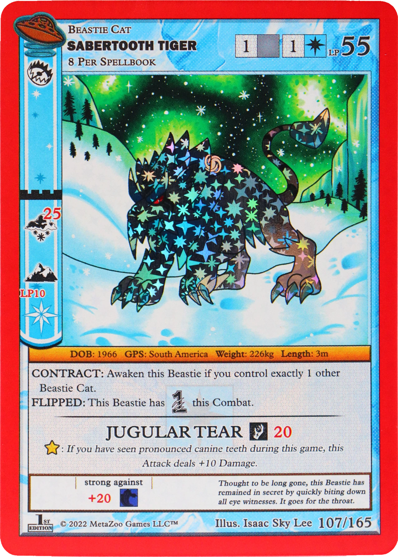 Sabertooth Tiger 107/165 Reverse Holo MetaZoo UFO