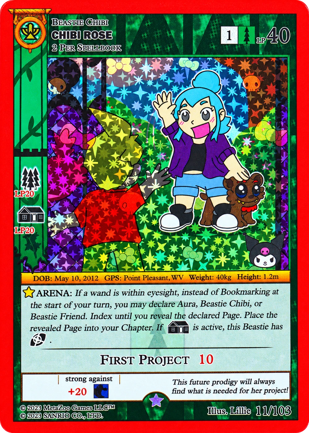Chibi Rose 11/103 Full Holo — Kuromi's Cryptid Carnival