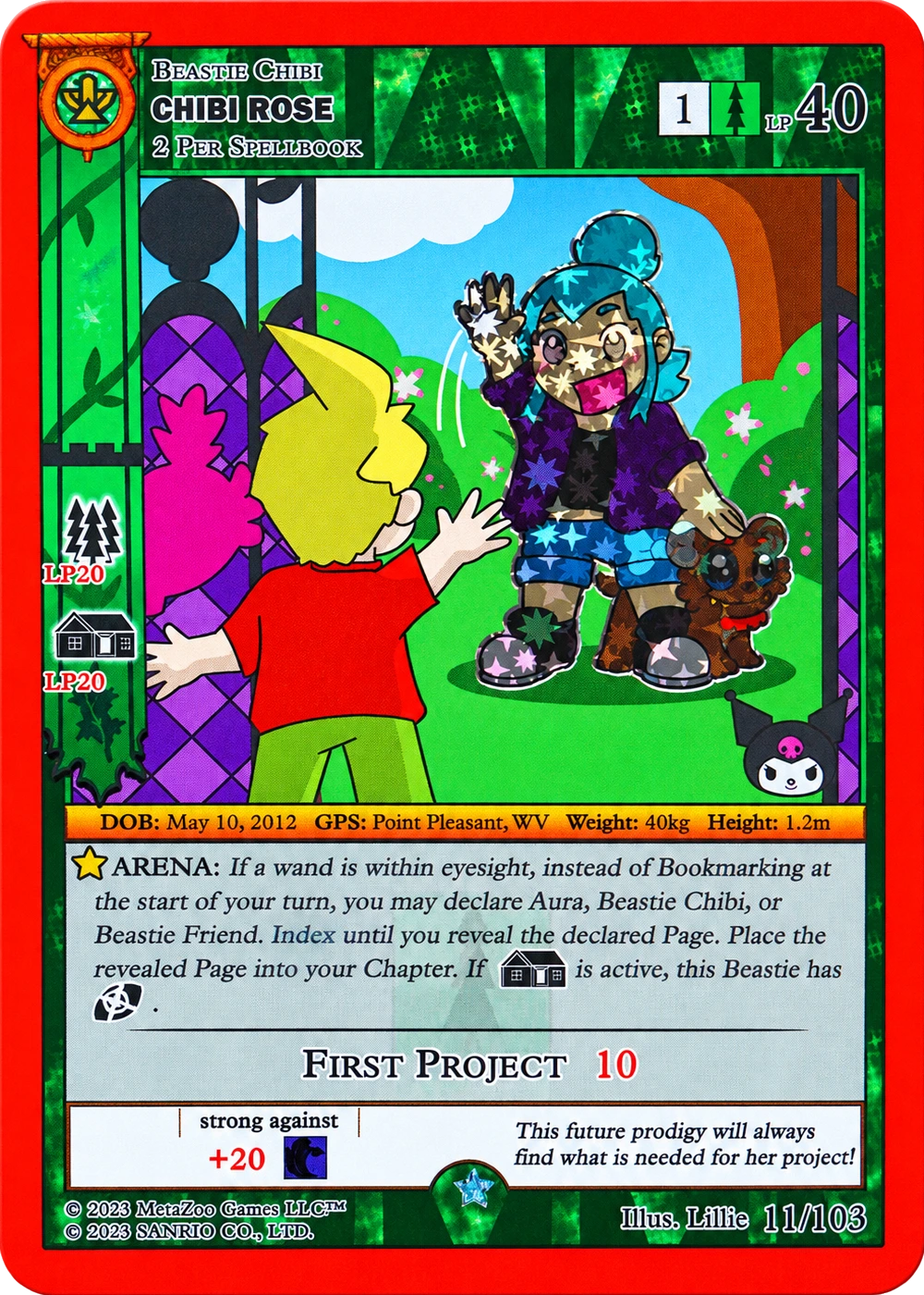 Chibi Rose 11/103 Reverse Holo — Kuromi's Cryptid Carnival