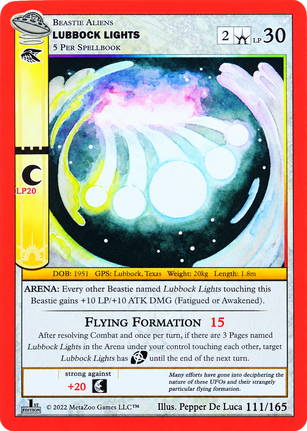 Lubbock Lights 111/165 Non-Holo MetaZoo UFO