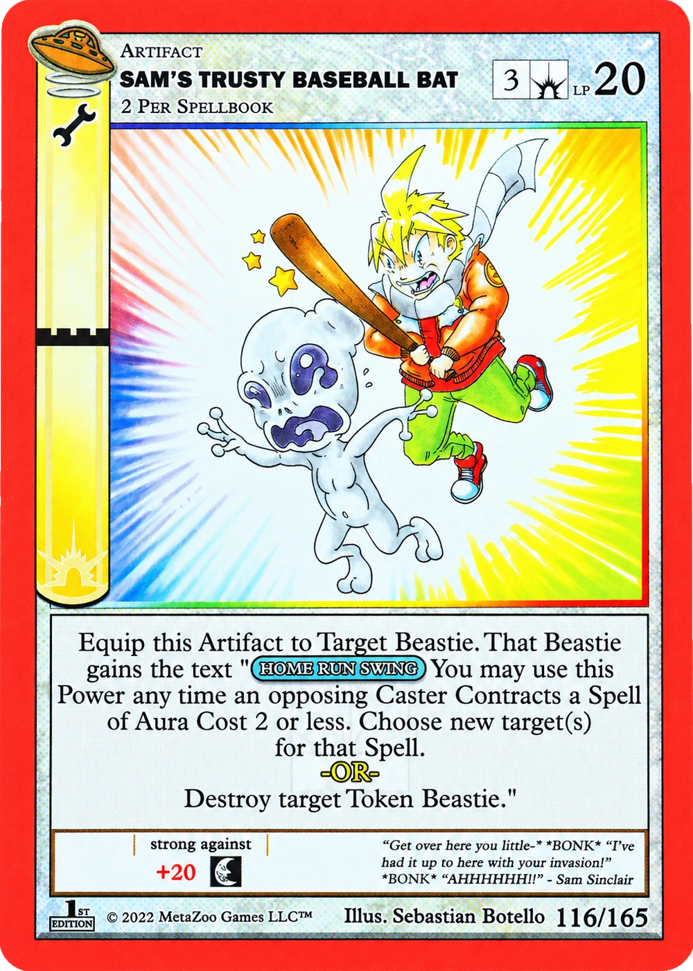 Sam's Trusty Baseball Bat 116/165 Non-Holo MetaZoo UFO