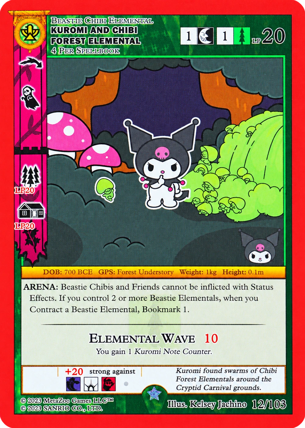 Kuromi and Chibi Forest Elemental 12/103 Non-Holo — Kuromi's Cryptid Carnival