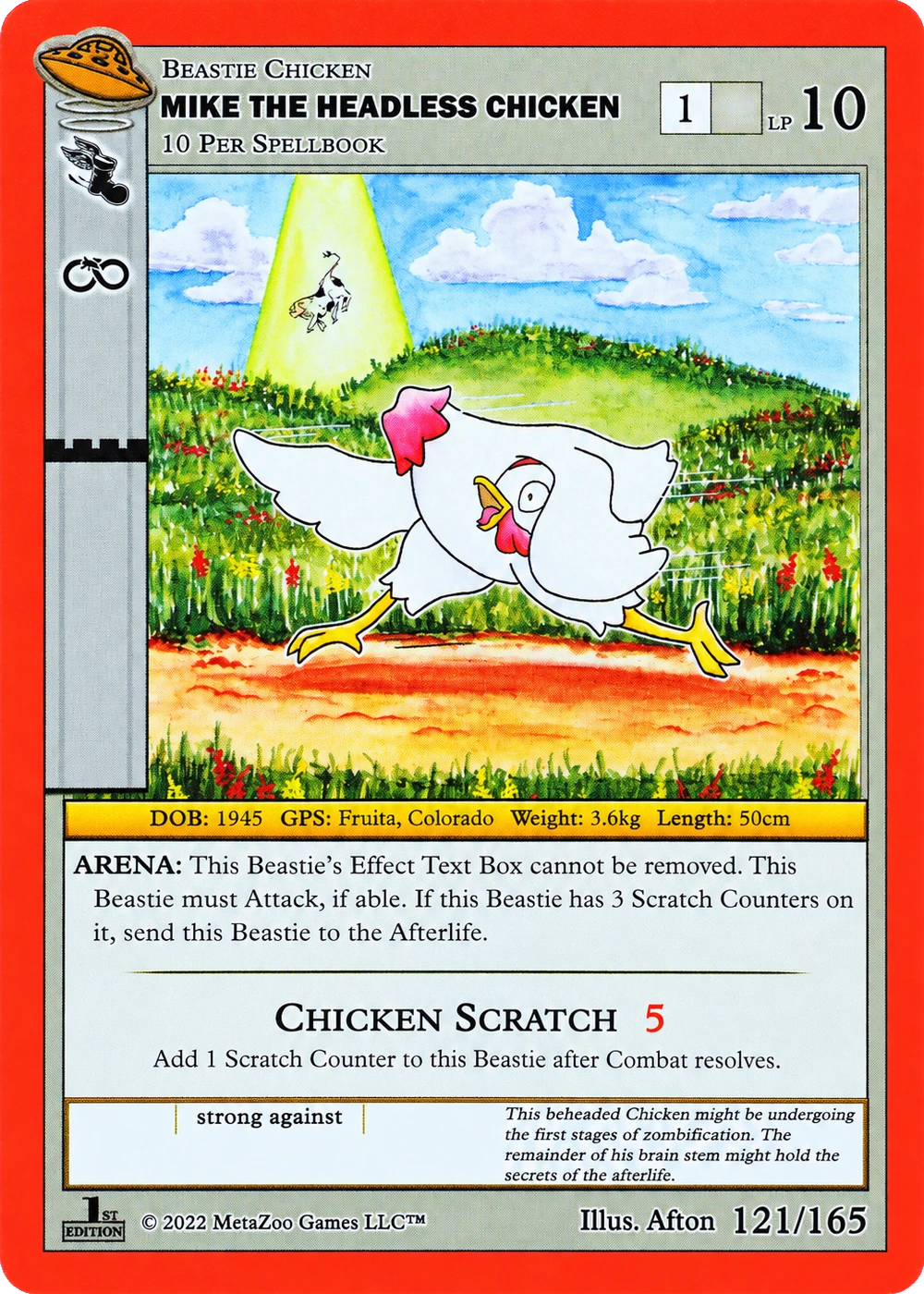 Mike the Headless Chicken 121/165 Non-Holo MetaZoo UFO
