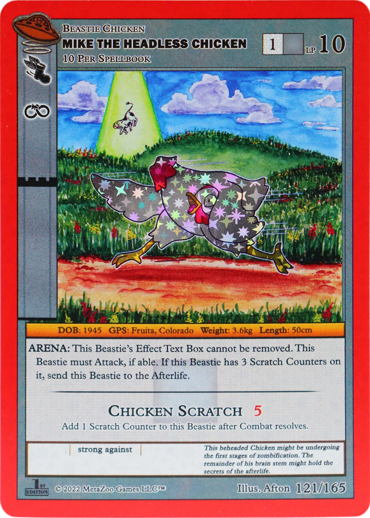 Mike the Headless Chicken 121/165 Reverse Holo MetaZoo UFO