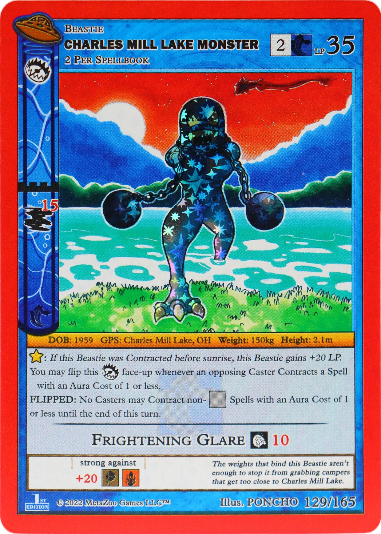 Charles Mill Lake Monster 129/165 Reverse Holo MetaZoo UFO