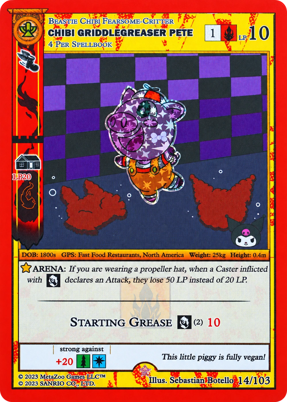 Chibi Griddlegreaser Pete 14/103 Reverse Holo — Kuromi's Cryptid Carnival