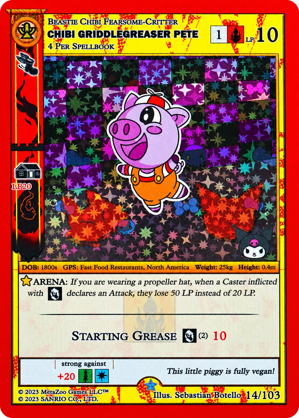 Chibi Griddlegreaser Pete 14/103 Full Holo — Kuromi's Cryptid Carnival