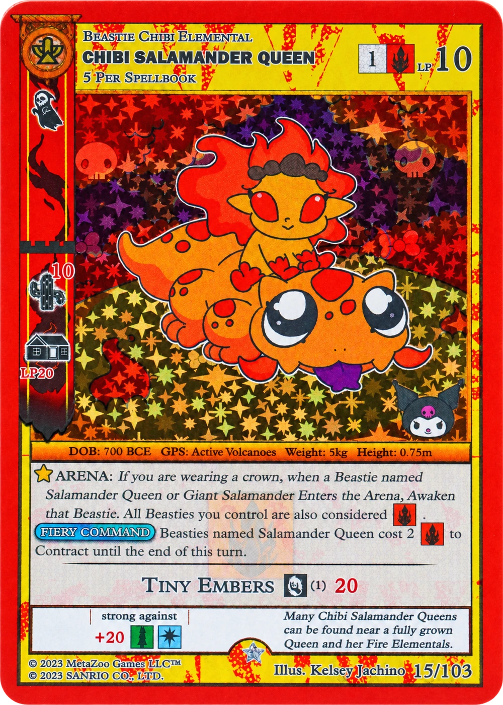 Chibi Salamander Queen 15/103 Full Holo — Kuromi's Cryptid Carnival
