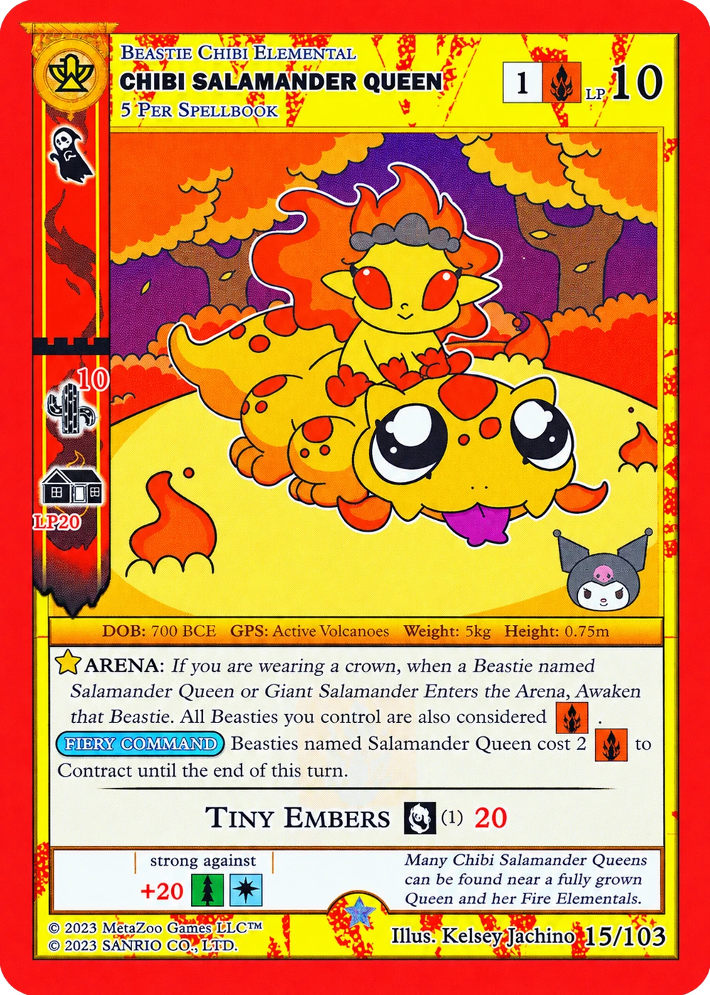 Chibi Salamander Queen 15/103 Non-Holo — Kuromi's Cryptid Carnival