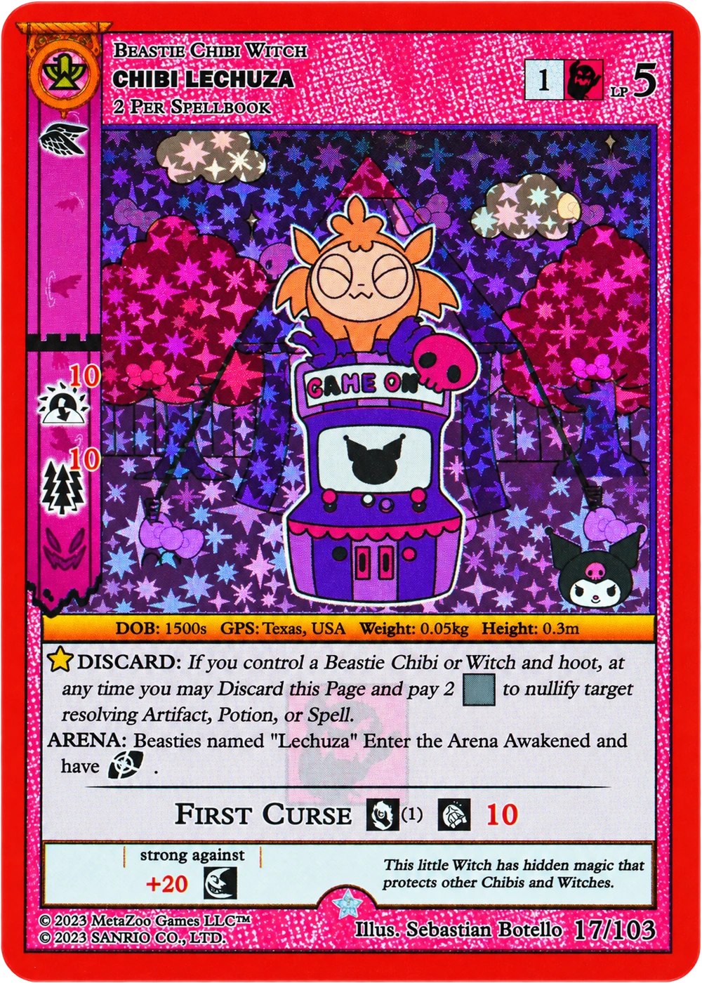 Chibi Lechuza 17/103 Full Holo — Kuromi's Cryptid Carnival