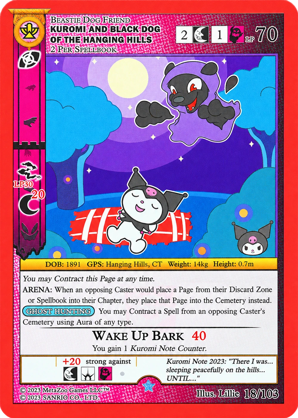Kuromi and Black Dog of the Hanging Hills 18/103 Non-Holo — Kuromi's Cryptid Carnival