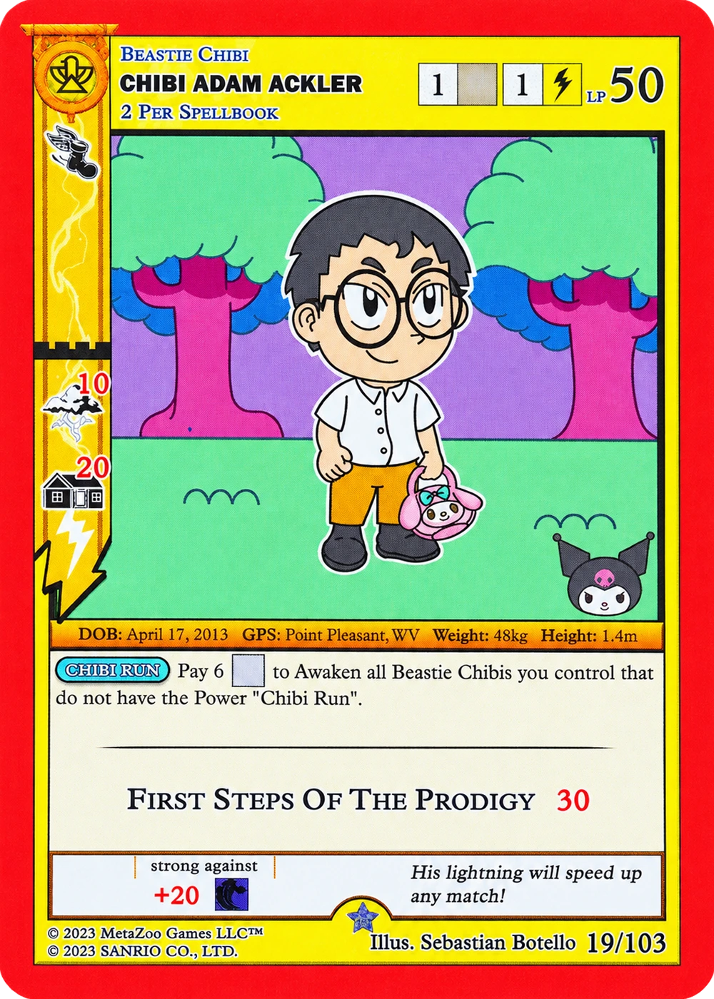 Chibi Adam Ackler 19/103 Non-Holo — Kuromi's Cryptid Carnival