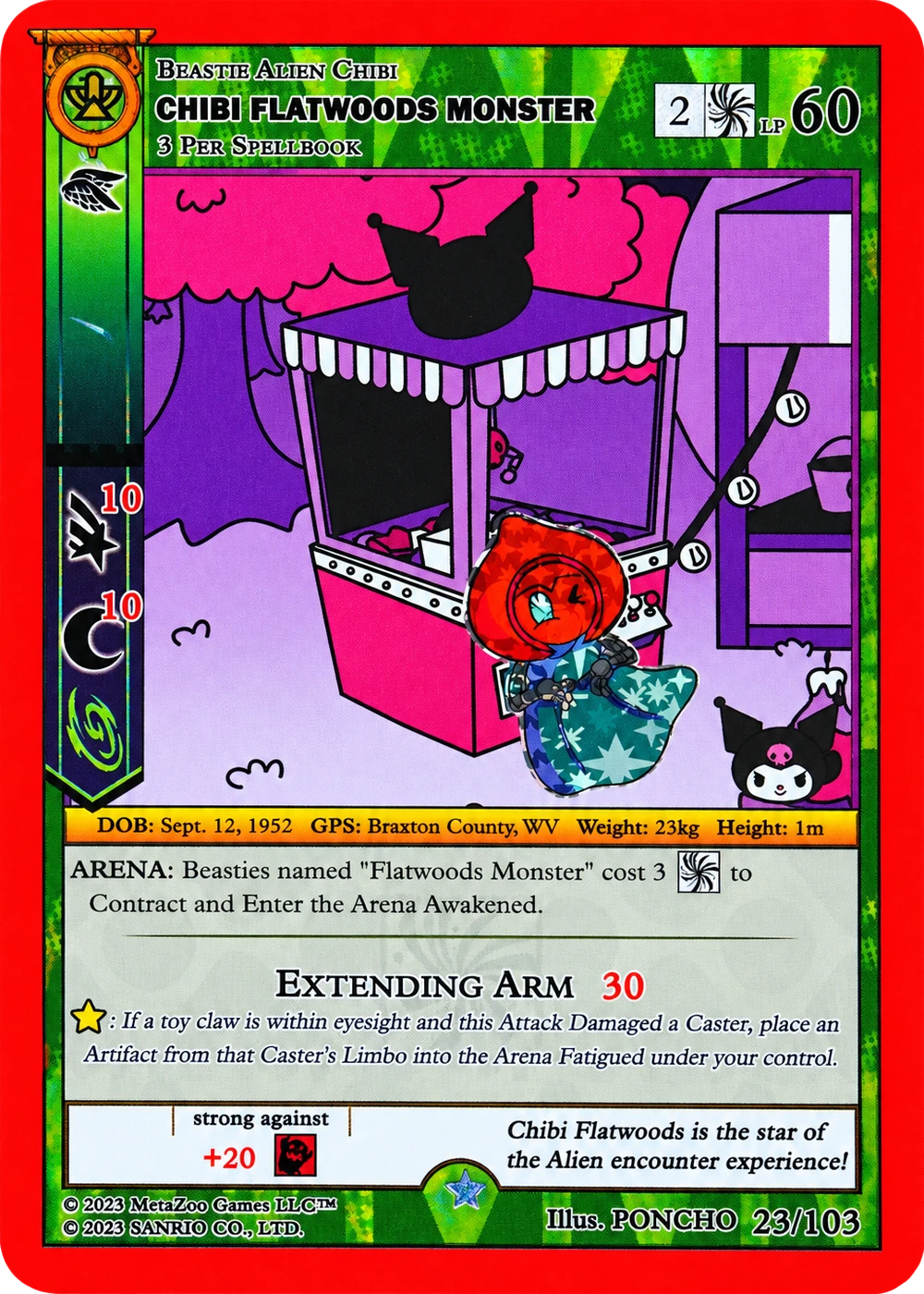 Chibi Flatwoods Monster 23/103 Reverse Holo — Kuromi's Cryptid Carnival