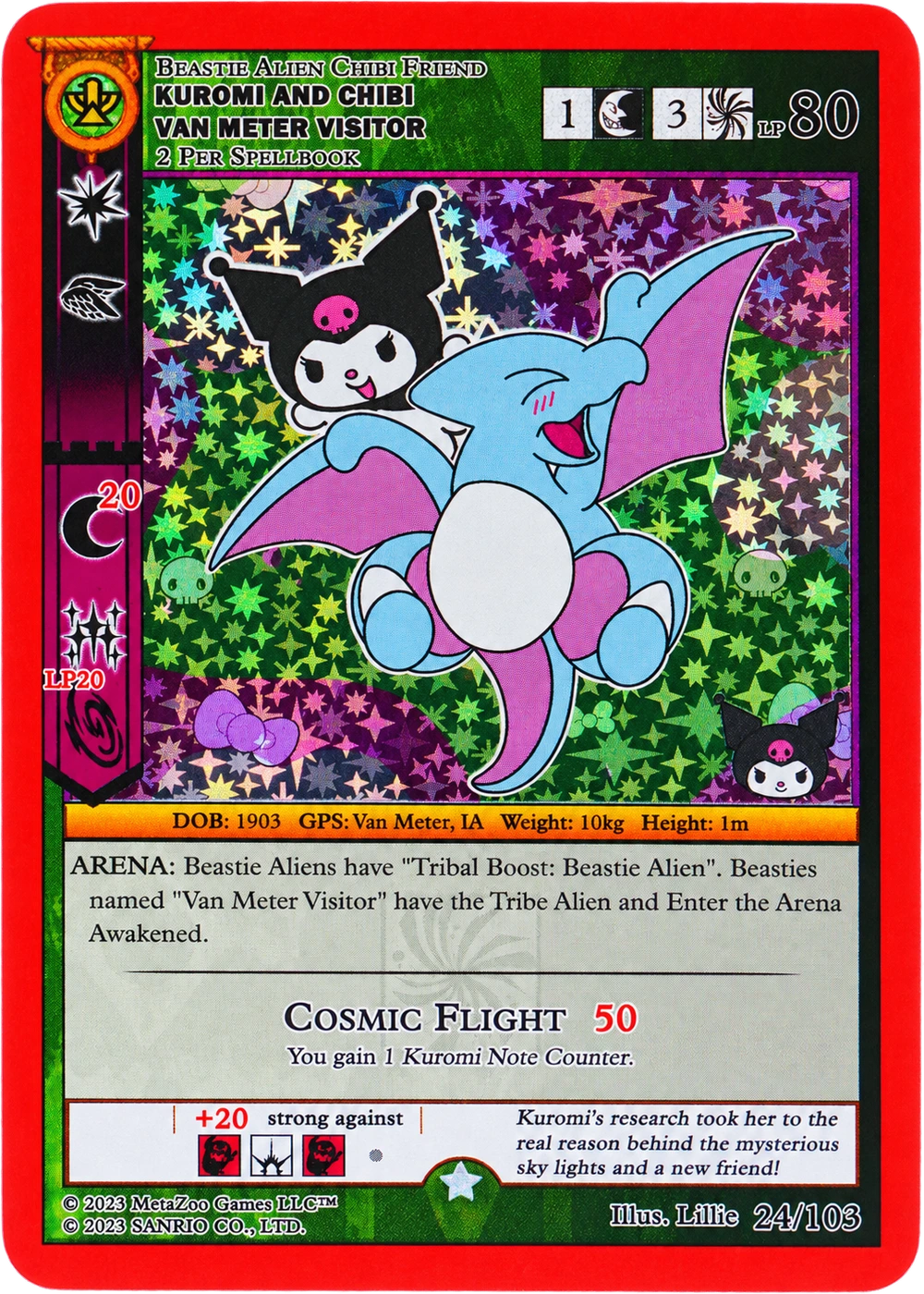 Kuromi and Chibi Van Meter Visitor 24/103 Full Holo — Kuromi's Cryptid Carnival