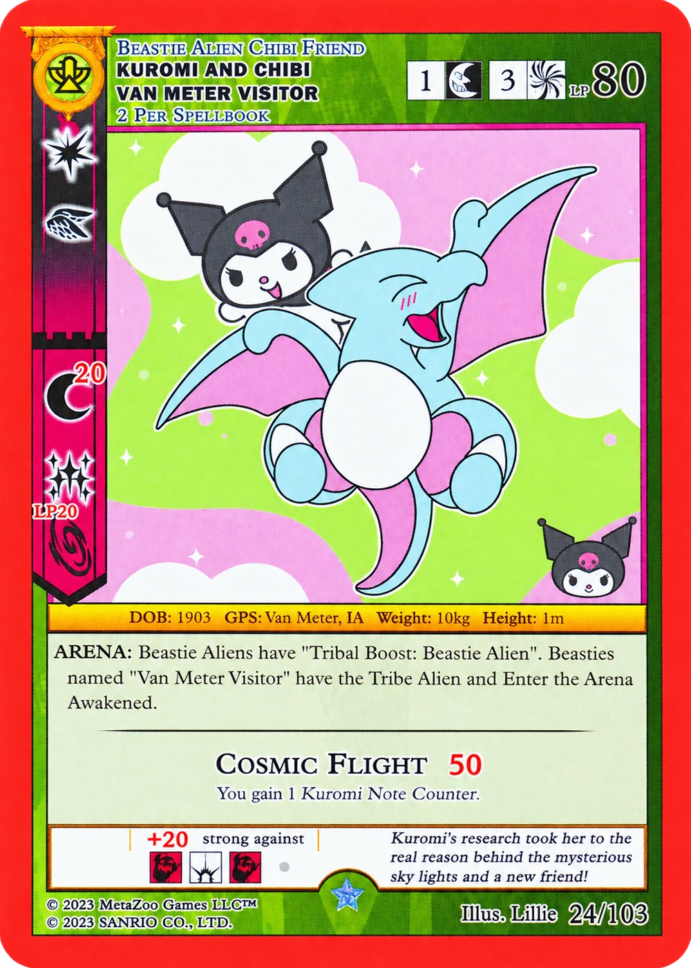 Kuromi and Chibi Van Meter Visitor 24/103 Non-Holo — Kuromi's Cryptid Carnival