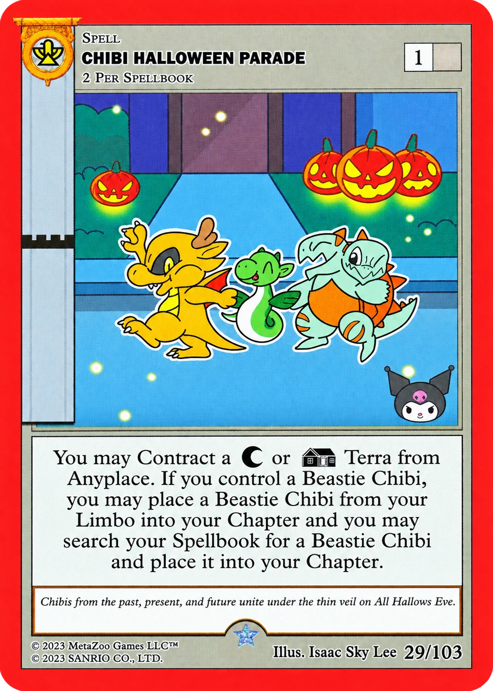 Chibi Halloween Parade 29/103 Non-Holo — Kuromi's Cryptid Carnival