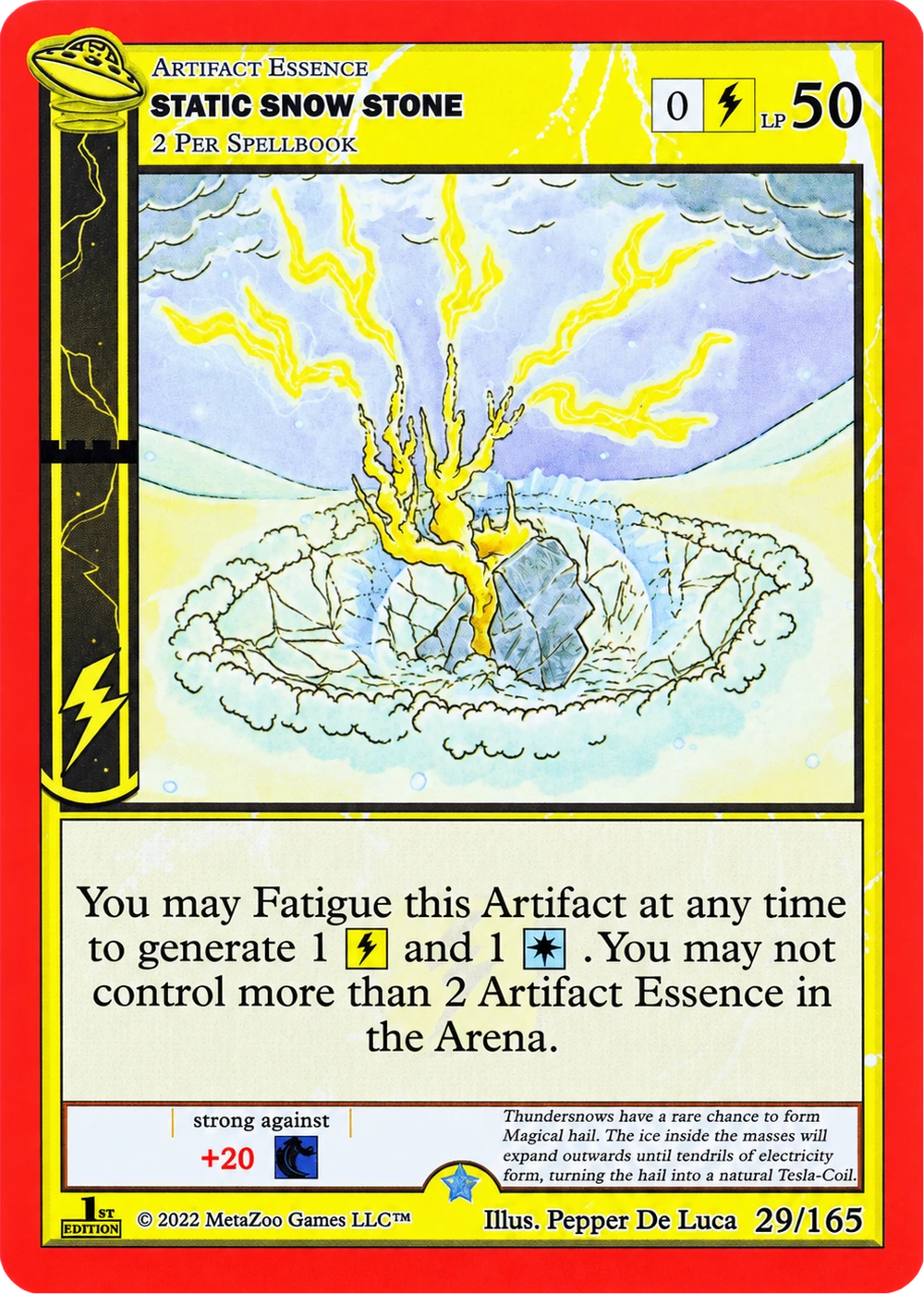 Static Snow Stone 29/165 Non-Holo MetaZoo UFO