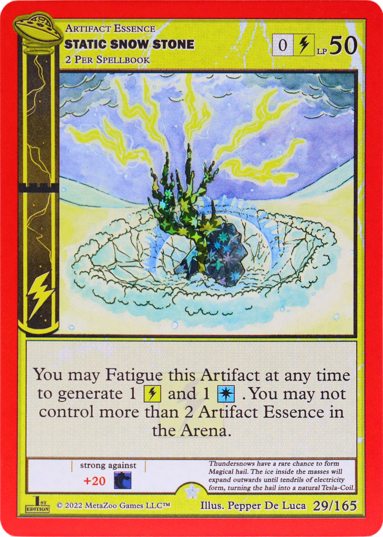 Static Snow Stone 29/165 Reverse Holo MetaZoo UFO
