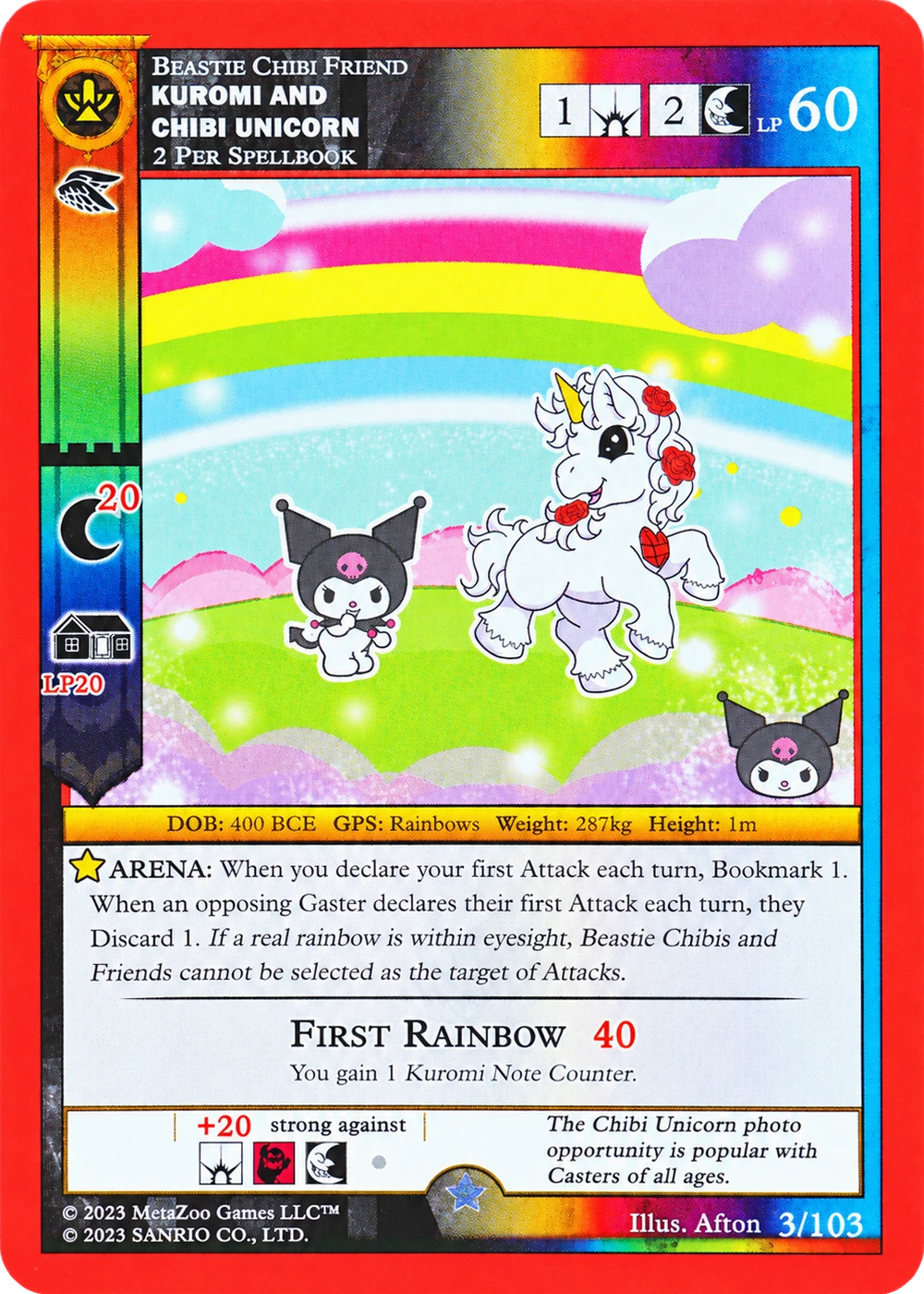 Kuromi and Chibi Unicorn 3/103 Non-Holo — Kuromi's Cryptid Carnival