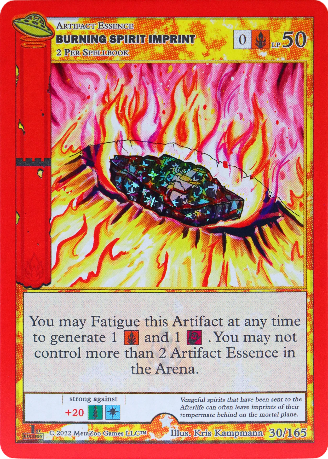 Burning Spirit Imprint 30/165 Reverse Holo MetaZoo UFO