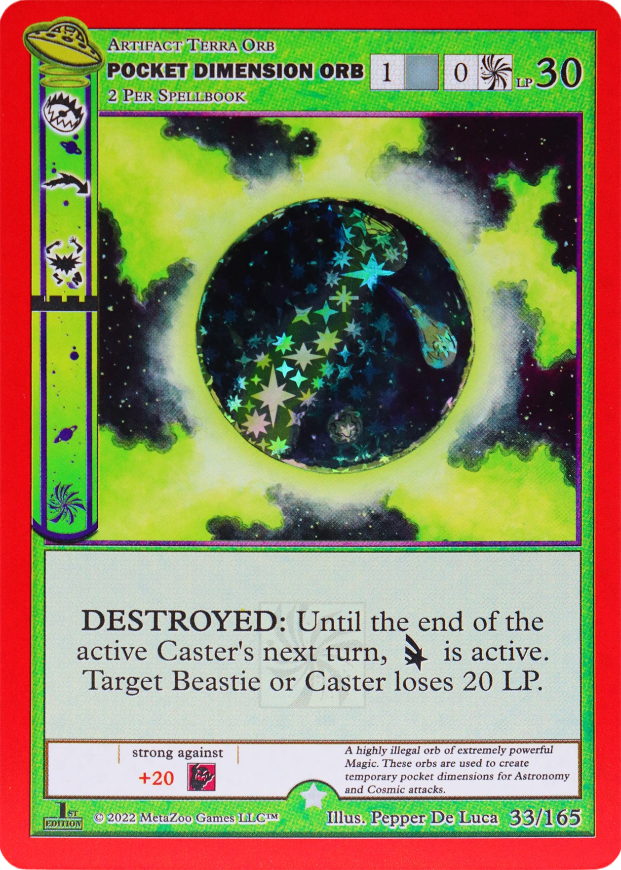 Pocket Dimension Orb 33/165 Reverse Holo MetaZoo UFO