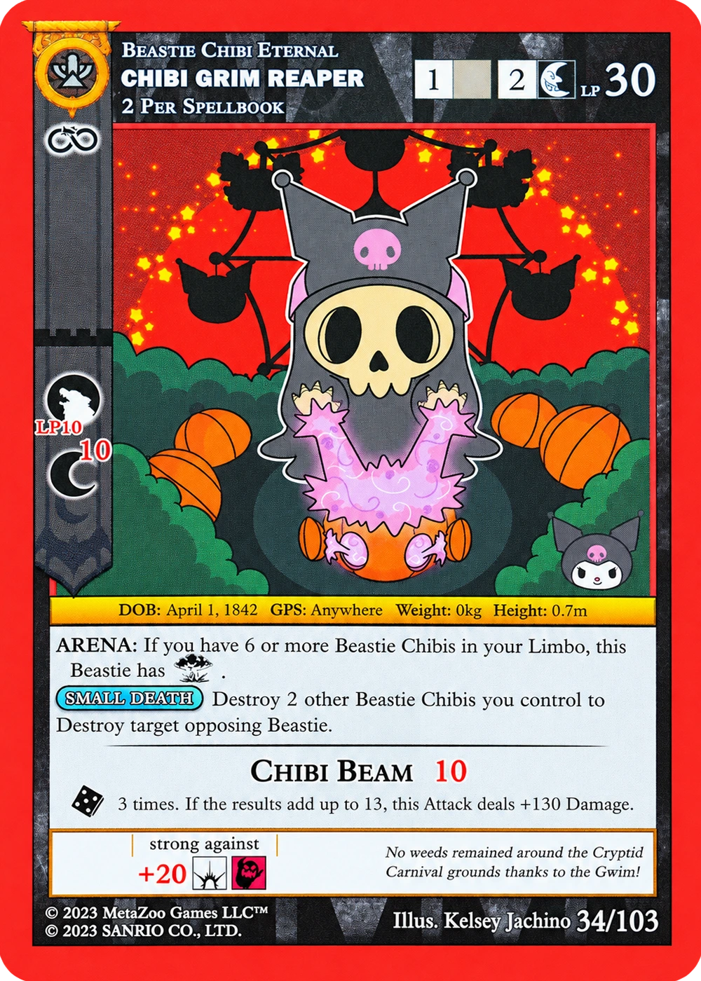 Chibi Grim Reaper 34/103 Non-Holo — Kuromi's Cryptid Carnival