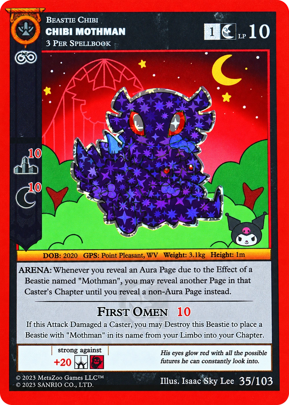 Chibi Mothman 35/103 Reverse Holo — Kuromi's Cryptid Carnival