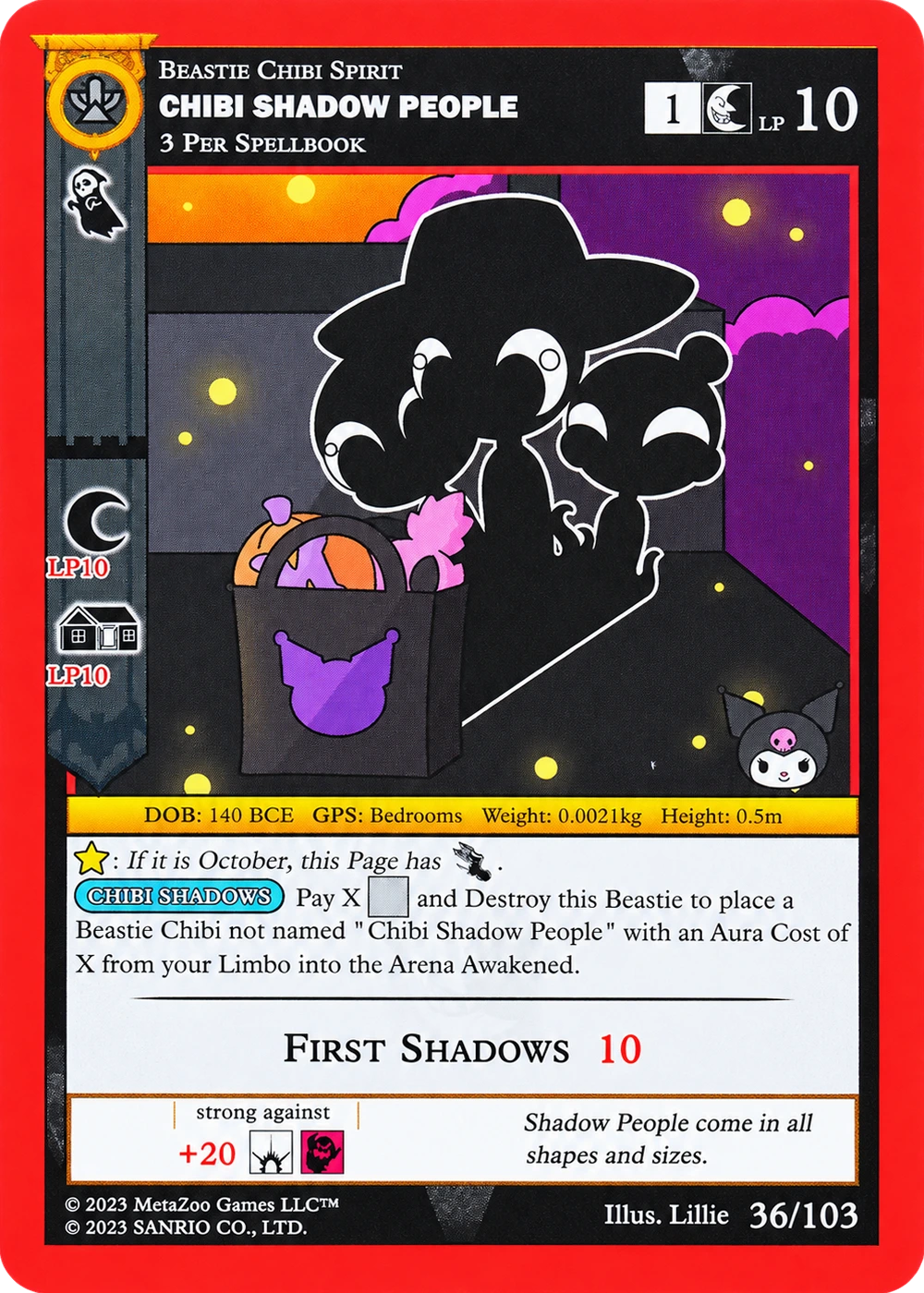Chibi Shadow People 36/103 Non-Holo — Kuromi's Cryptid Carnival