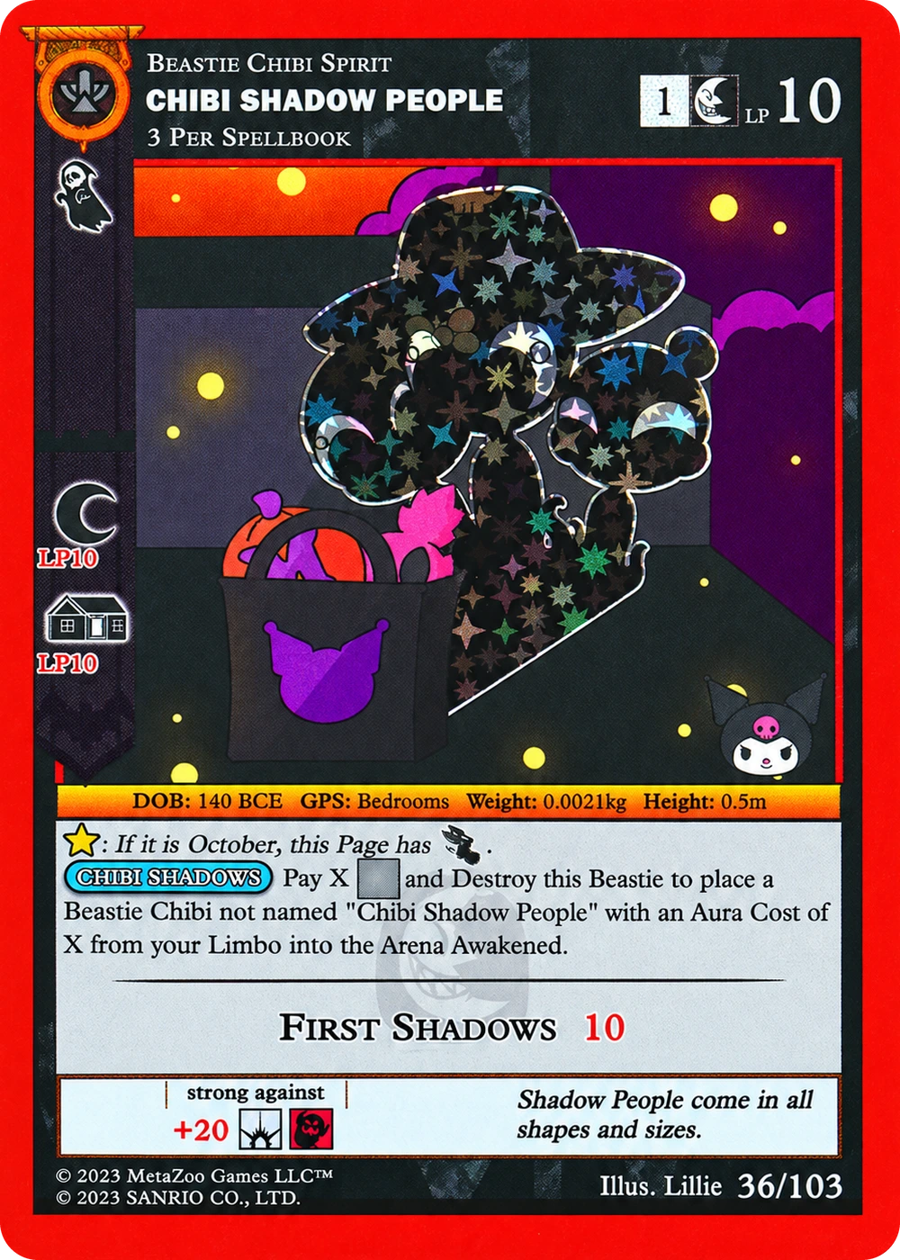 Chibi Shadow People 36/103 Reverse Holo — Kuromi's Cryptid Carnival