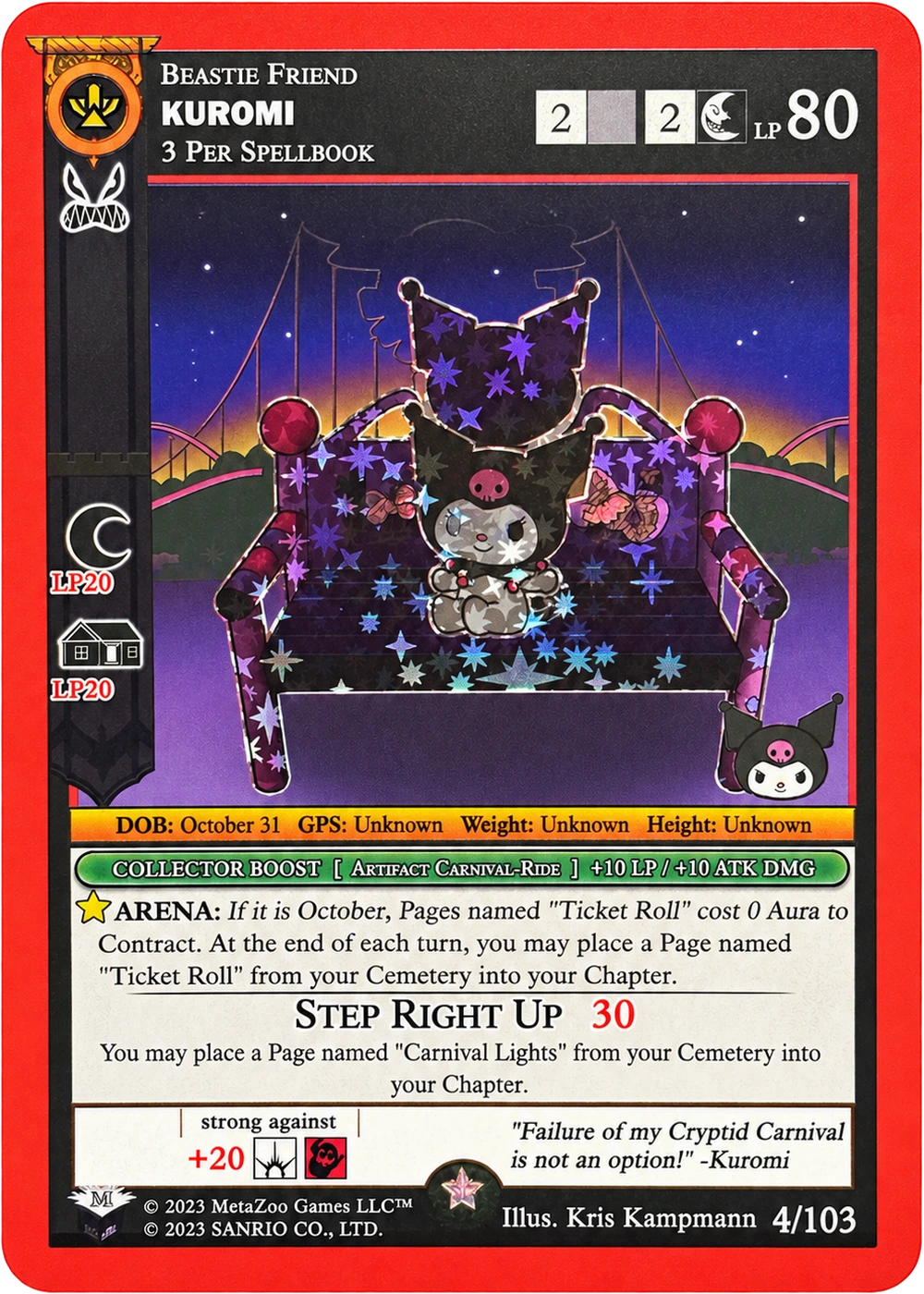 Kuromi 4/103 Reverse Holo — Kuromi's Cryptid Carnival