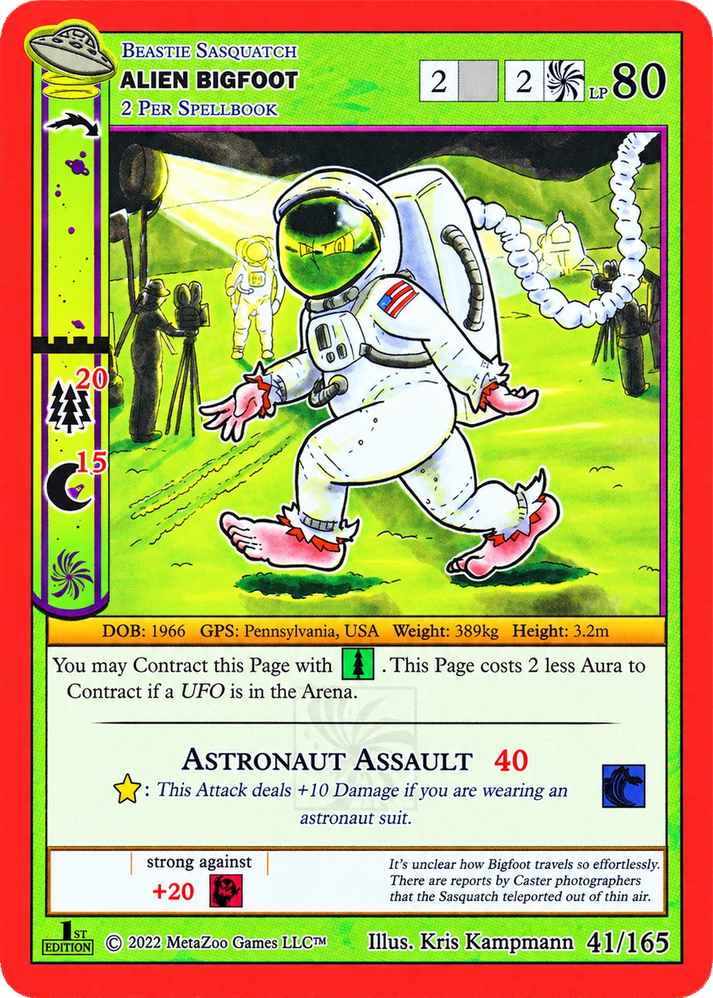 Alien Bigfoot 41/165 Non-Holo MetaZoo UFO