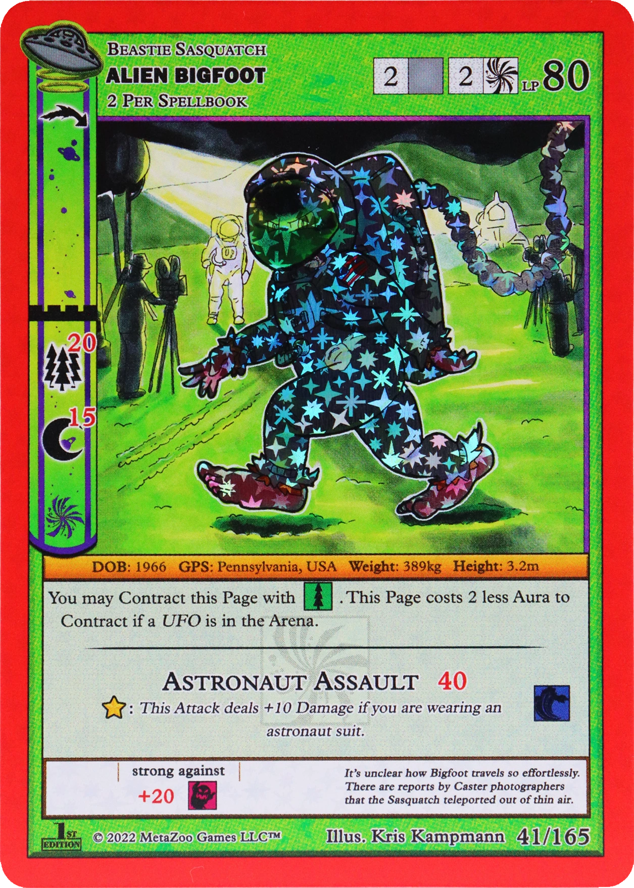 Alien Bigfoot 41/165 Reverse Holo MetaZoo UFO