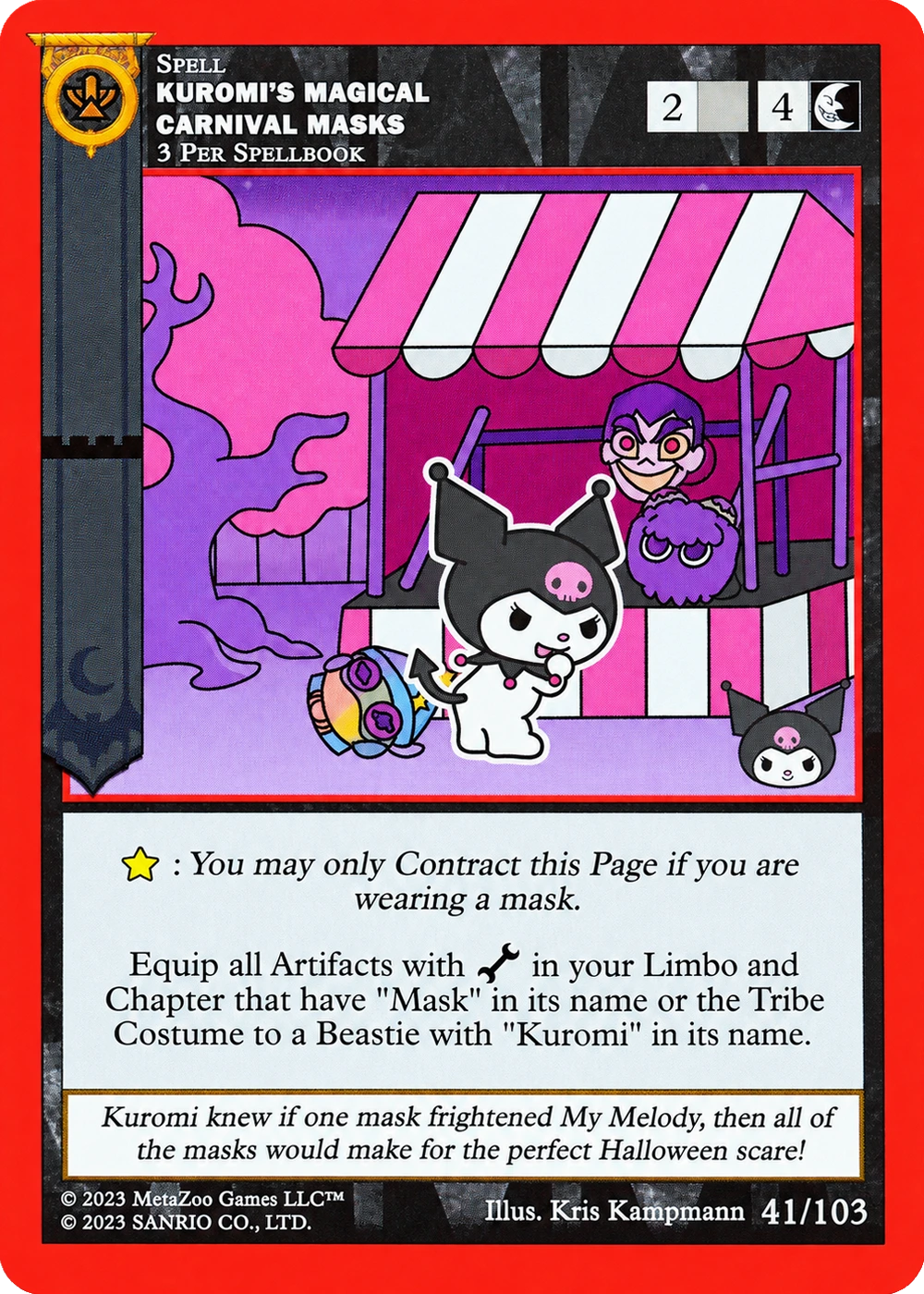 Kuromi's Magical Carnival Masks 41/103 Non-Holo — Kuromi's Cryptid Carnival