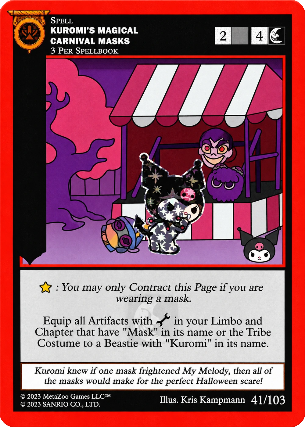 Kuromi's Magical Carnival Masks 41/103 Reverse Holo — Kuromi's Cryptid Carnival
