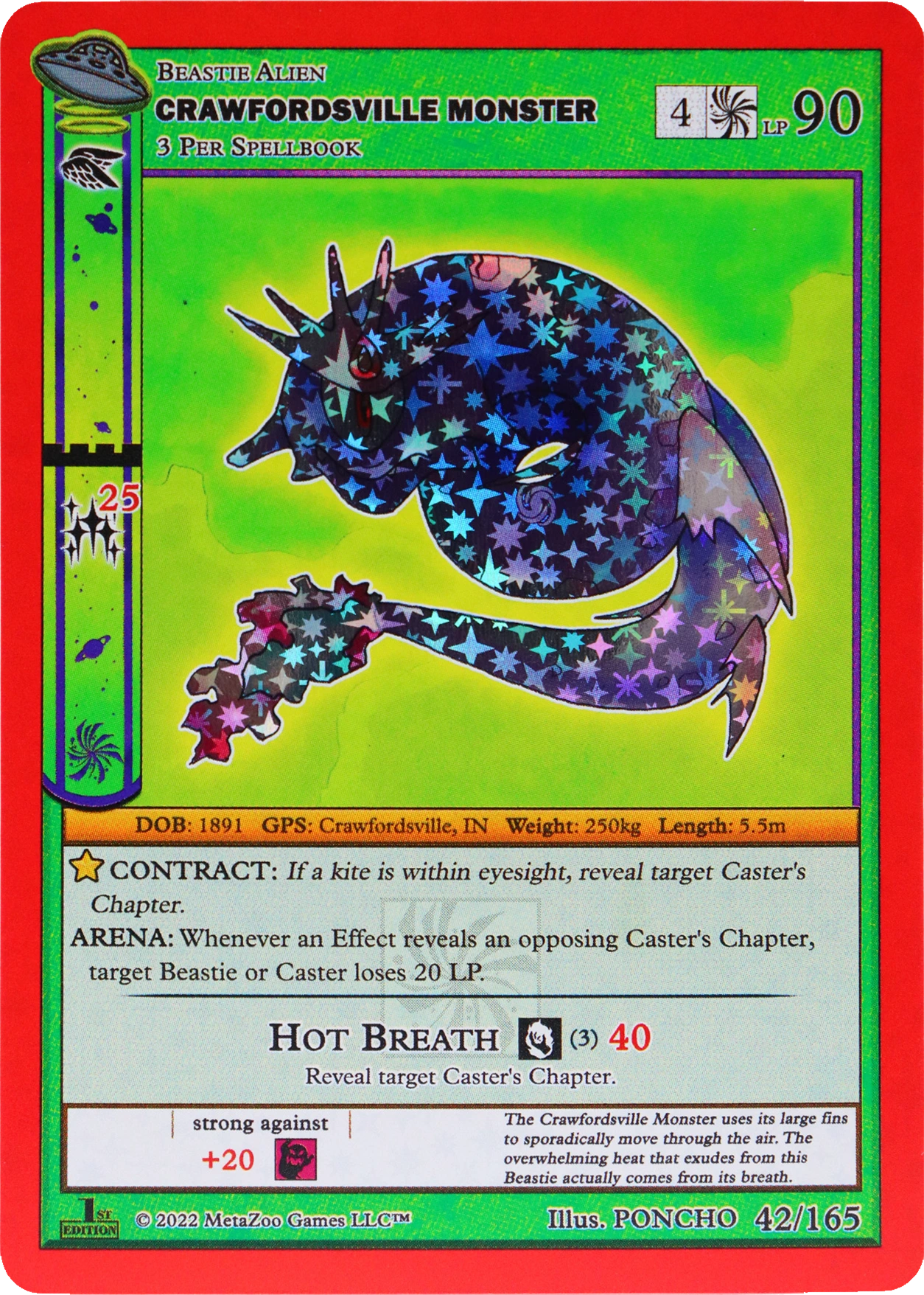 Crawfordsville Monster 42/165 Reverse Holo MetaZoo UFO