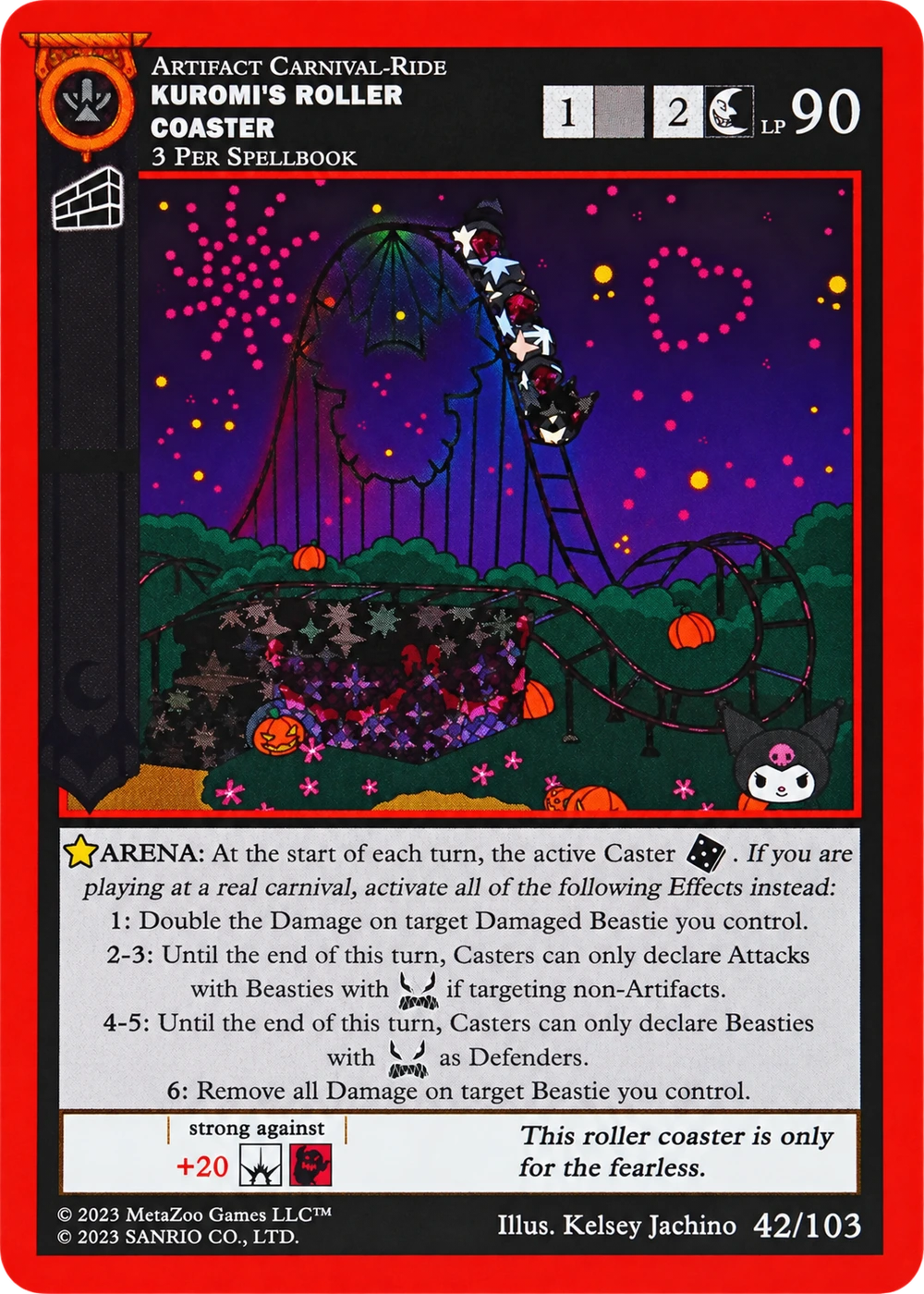 Kuromi's Roller Coaster 42/103 Reverse Holo — Kuromi's Cryptid Carnival