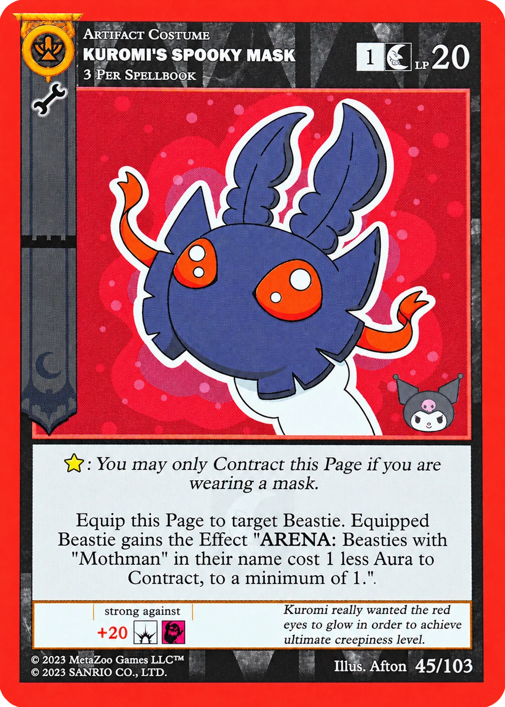 Kuromi's Spooky Mask 45/103 Non-Holo — Kuromi's Cryptid Carnival