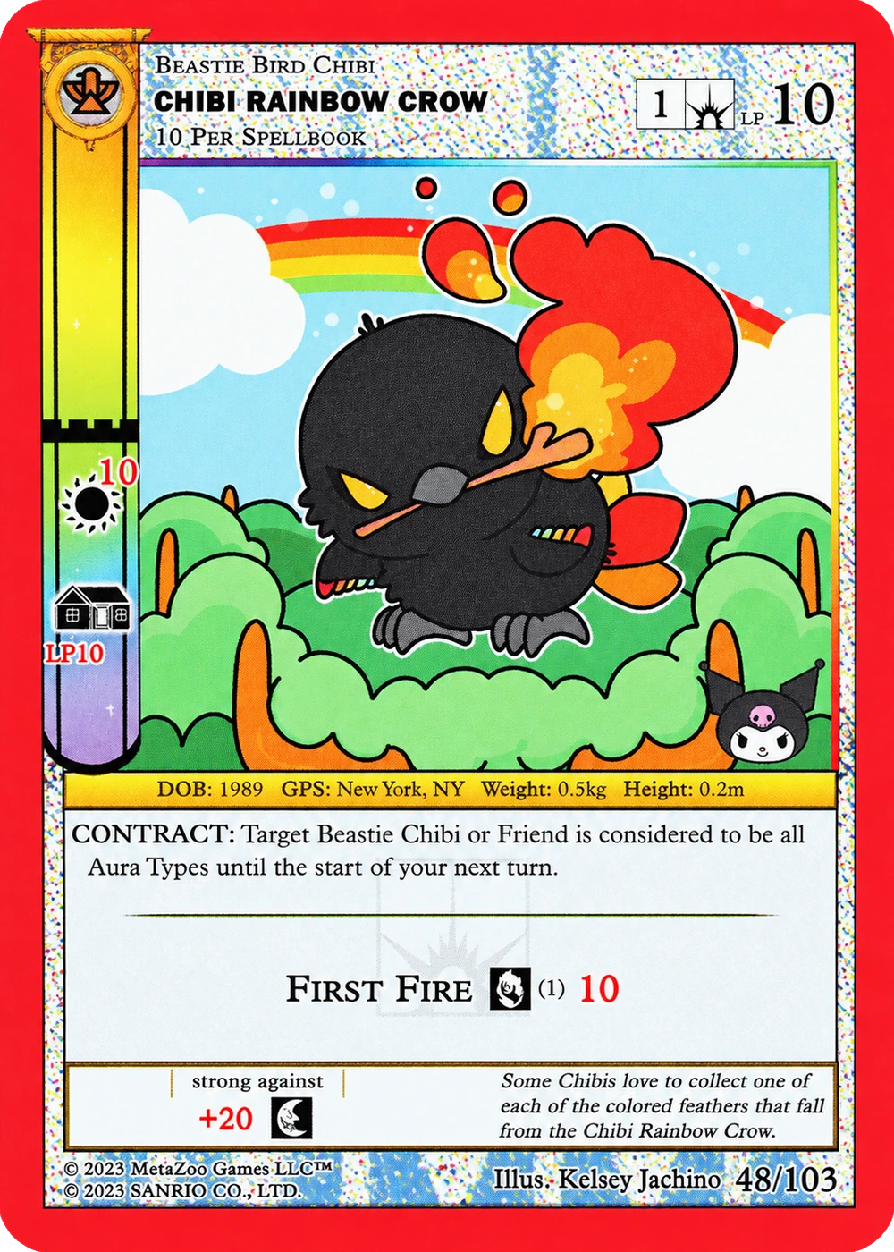 Chibi Rainbow Crow 48/103 Non-Holo — Kuromi's Cryptid Carnival