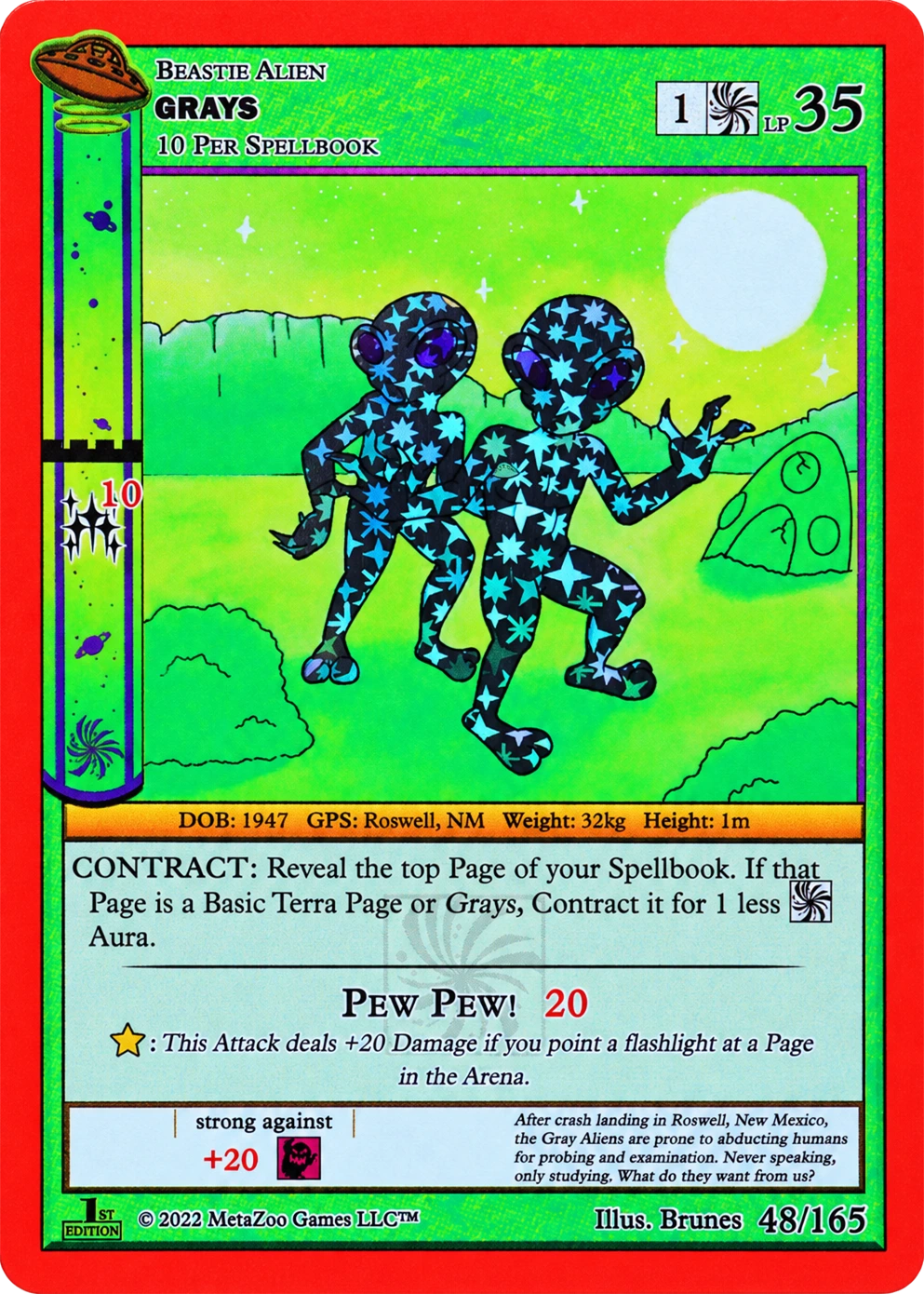 Grays 48/165 Reverse Holo MetaZoo UFO