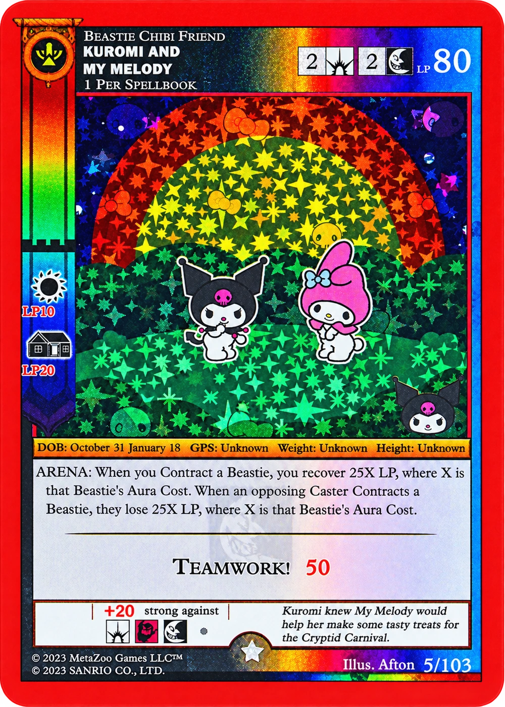 Kuromi and My Melody 5/103 Full Holo — Kuromi's Cryptid Carnival