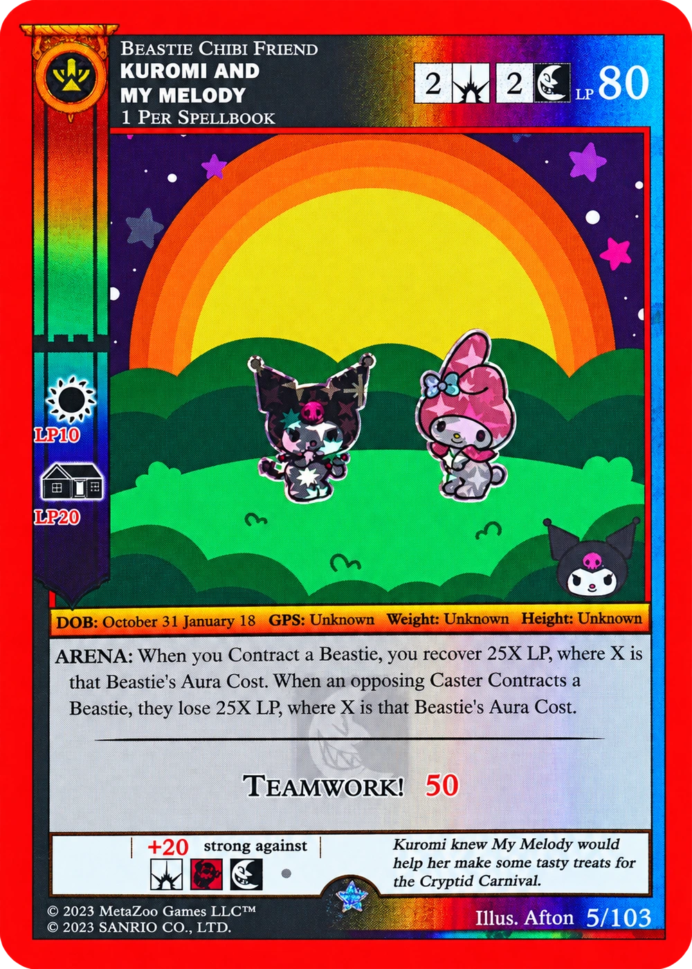 Kuromi and My Melody 5/103 Reverse Holo — Kuromi's Cryptid Carnival
