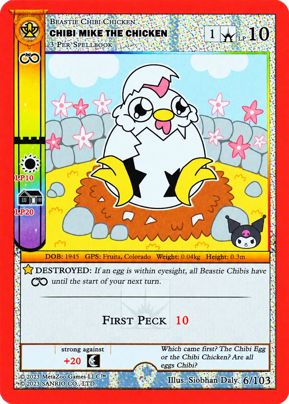 Chibi Mike the Chicken 6/103 Non-Holo — Kuromi's Cryptid Carnival