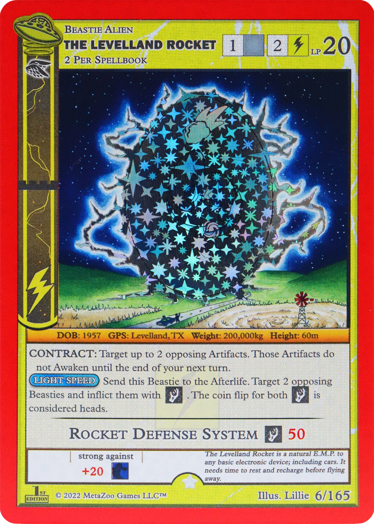 The Levelland Rocket 6/165 Reverse Holo MetaZoo UFO