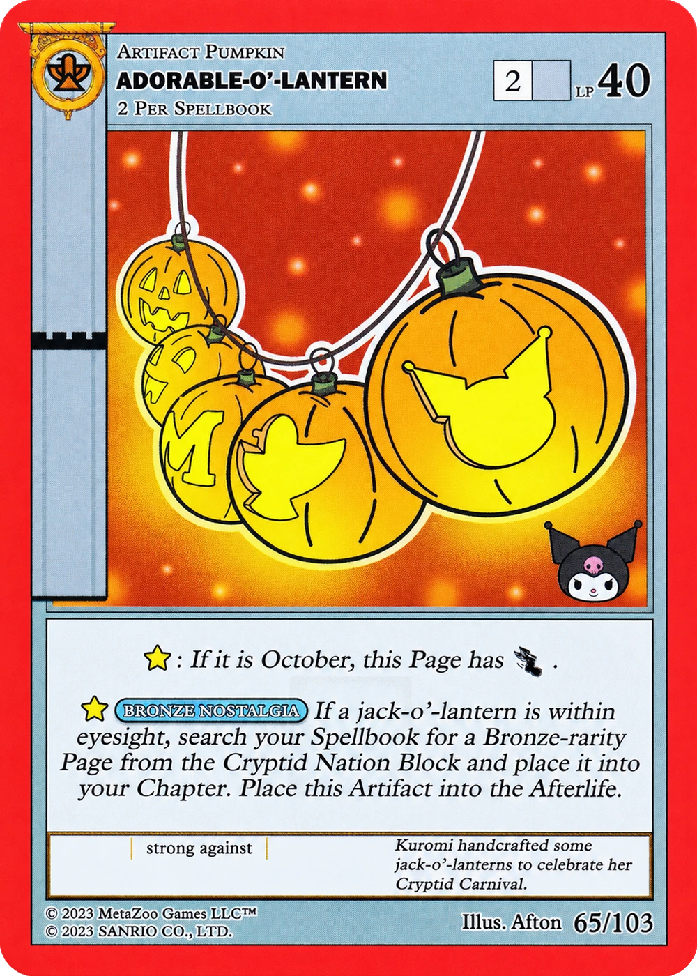 Adorable-O'-Lantern 65/103 Non-Holo — Kuromi's Cryptid Carnival