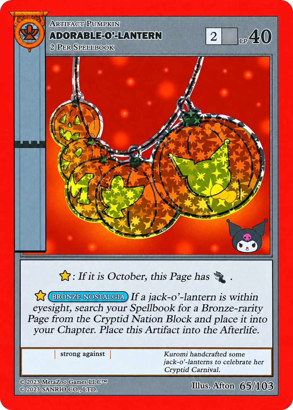 Adorable-O'-Lantern 65/103 Reverse Holo — Kuromi's Cryptid Carnival
