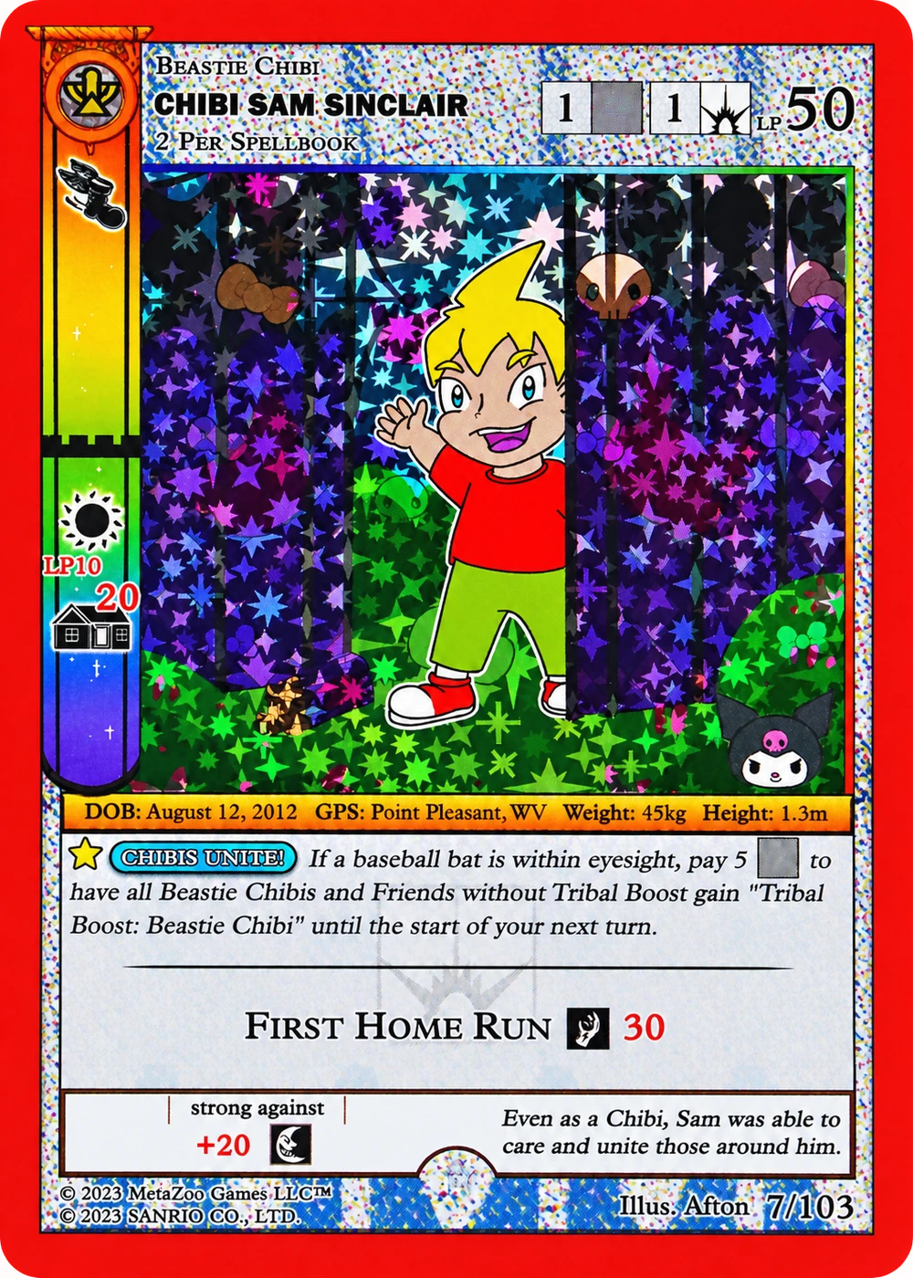 Chibi Sam Sinclair 7/103 Full Holo — Kuromi's Cryptid Carnival