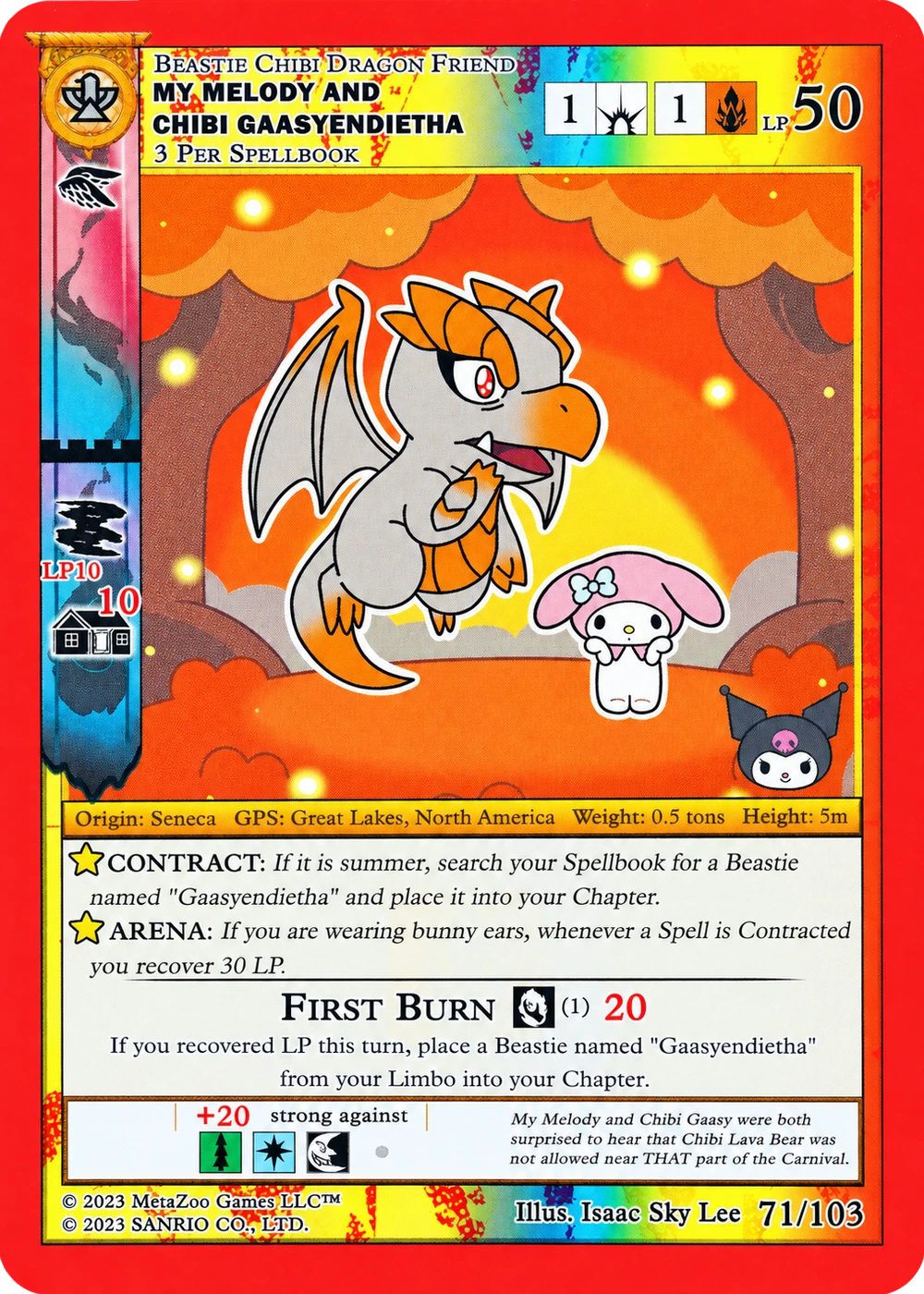 My Melody and Chibi Gaasyendietha 71/103 Non-Holo — Kuromi's Cryptid Carnival